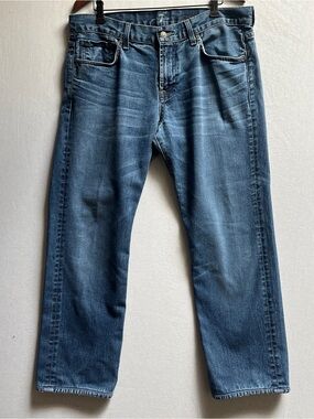 7 For All Mankind Carsen Straight Leg Blue Jeans 100% Cotton Mens Sz 34
